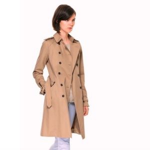 Zara Basic Camel Double Breasted Trench Coat